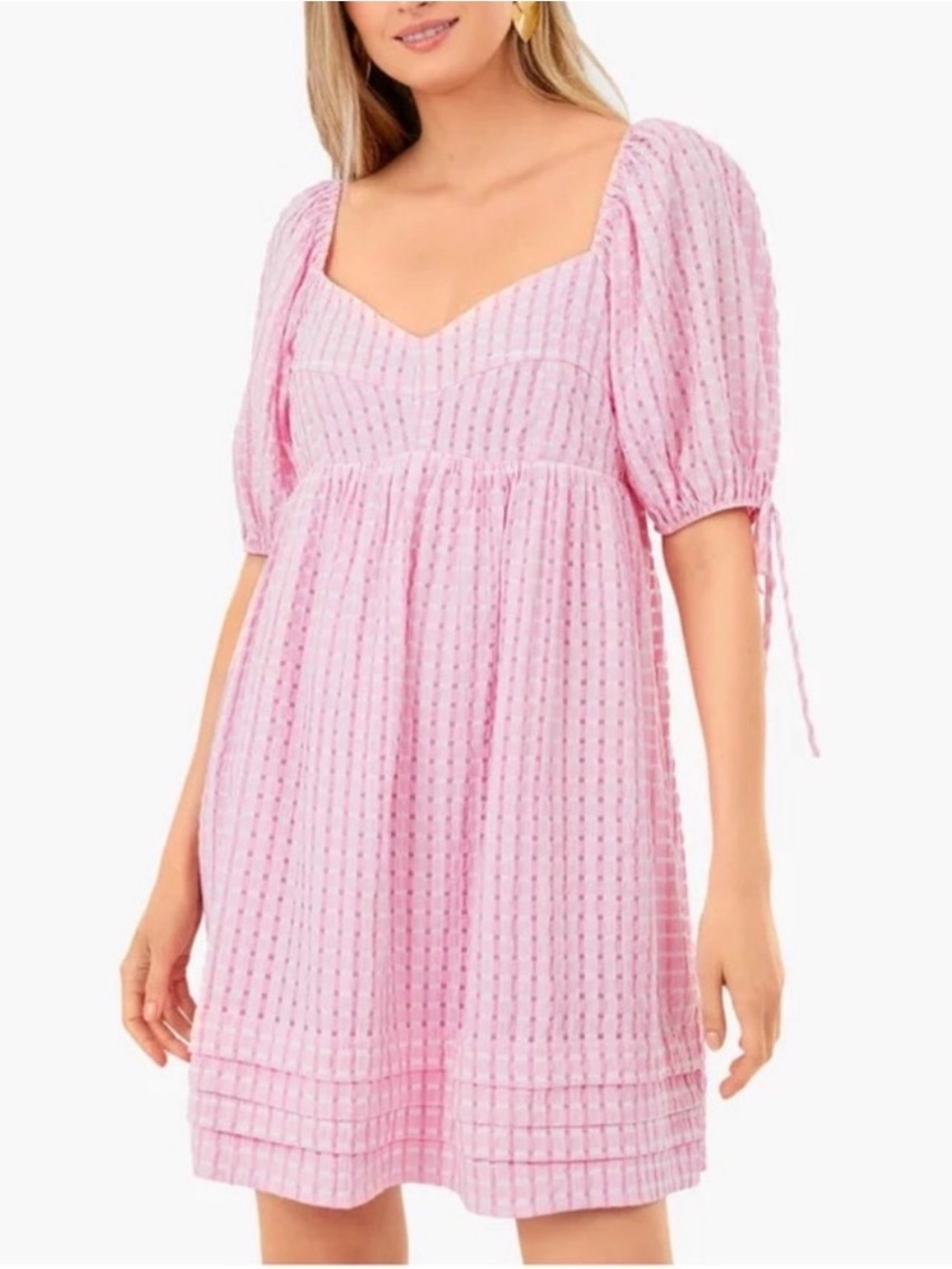 Tuckernuck Hyacinth House Pink Gingham Layton mini Dress Small